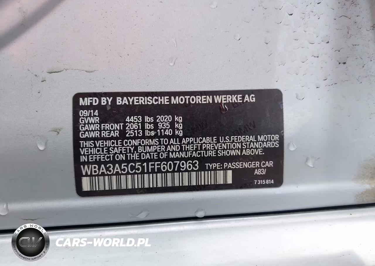 2015 BMW 328I VIN:WBA3A5C51FF607963 - 9