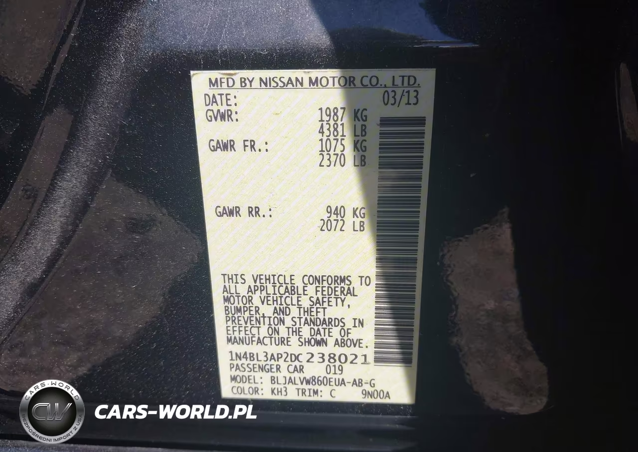 2013 Nissan Altima 3.5 Sl VIN:1N4BL3AP2DC238021 - 9