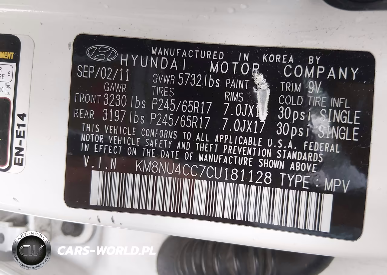 2012 Hyundai Veracruz Gls VIN:KM8NU4CC7CU181128 - 9