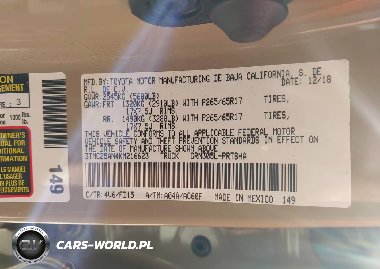 2019 Toyota Tacoma Trd Sport VIN:3TMCZ5AN4KM216623 - 9