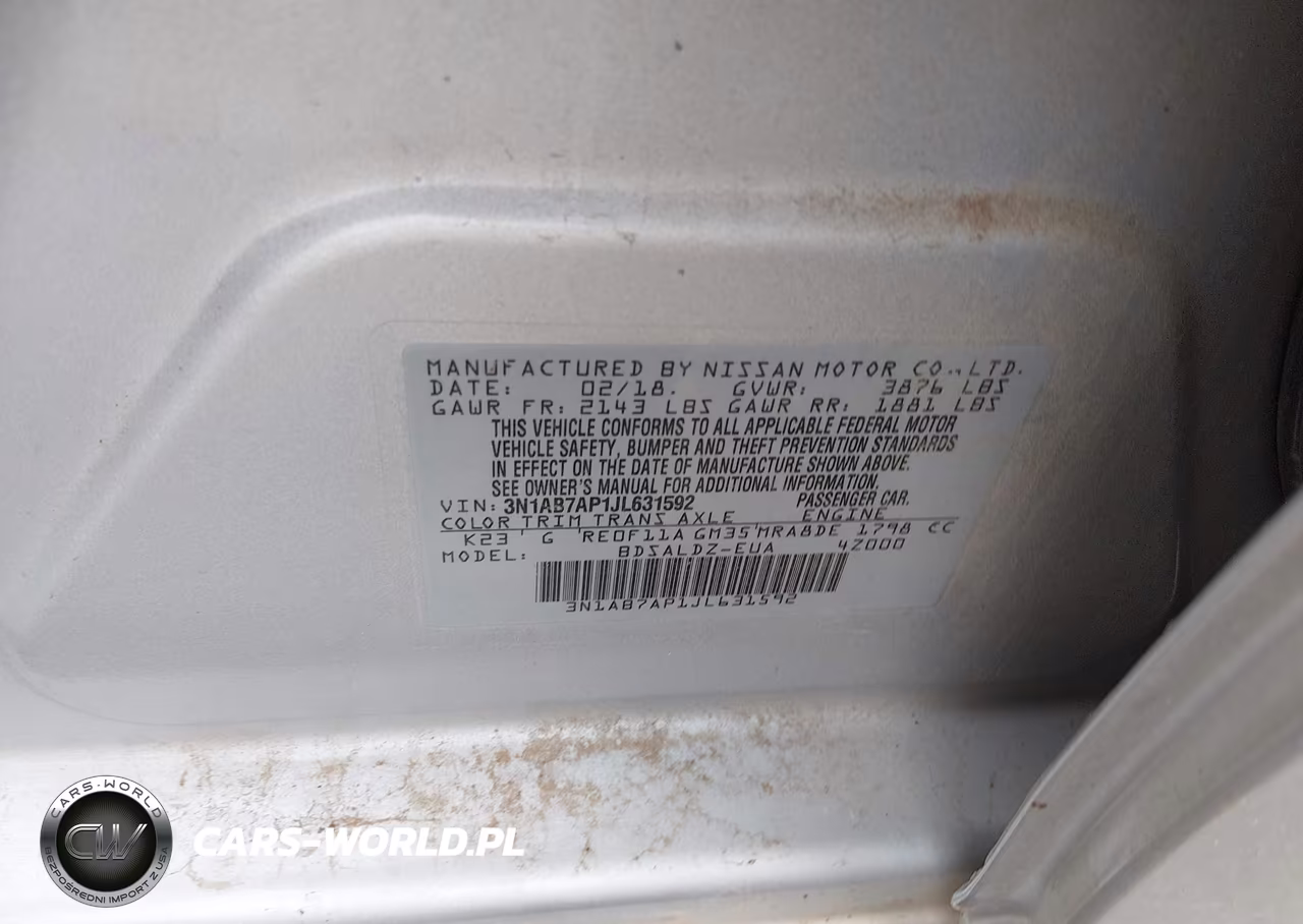 2018 Nissan Sentra Sv VIN:3N1AB7AP1JL631592 - 9