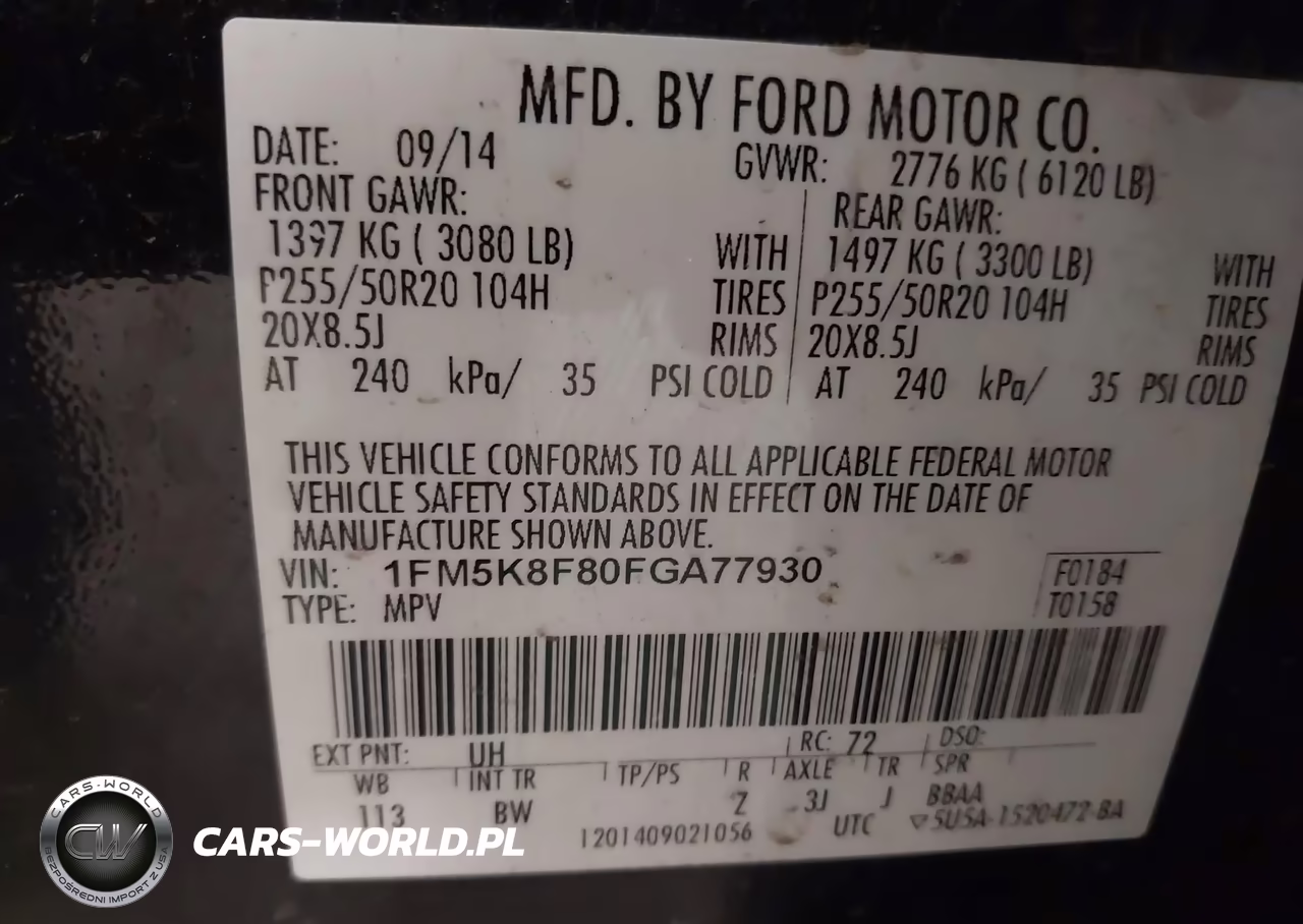 2015 Ford Explorer Limited VIN:1FM5K8F80FGA77930 - 9