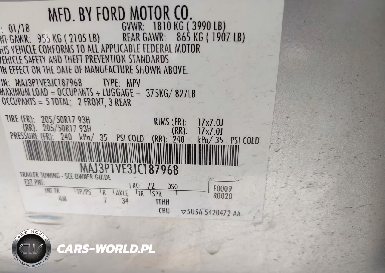 2018 Ford Ecosport Titanium VIN:MAJ3P1VE3JC187968 - 9