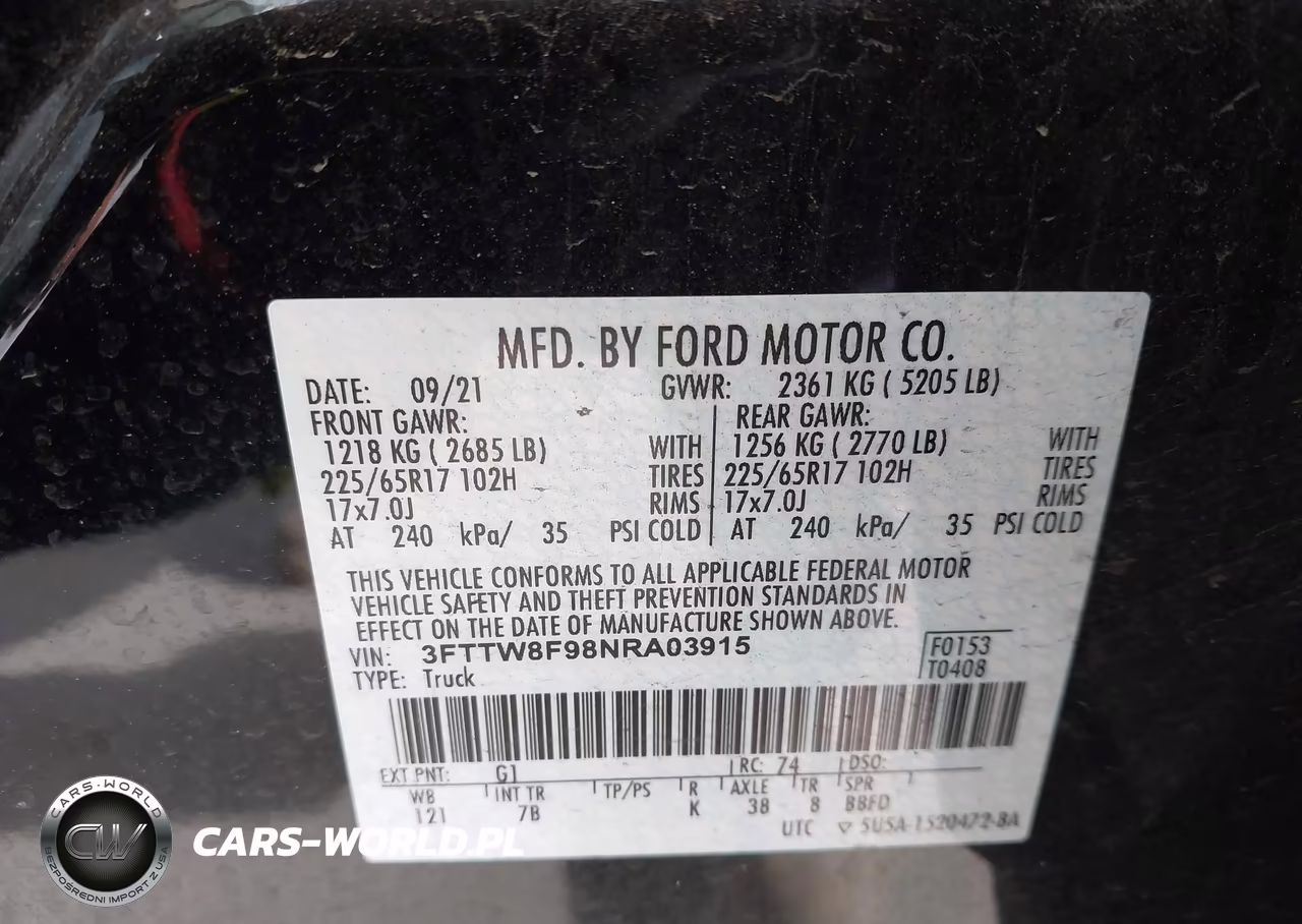 2022 Ford Maverick Lariat-Xl-Xlt VIN:3FTTW8F98NRA03915 - 9