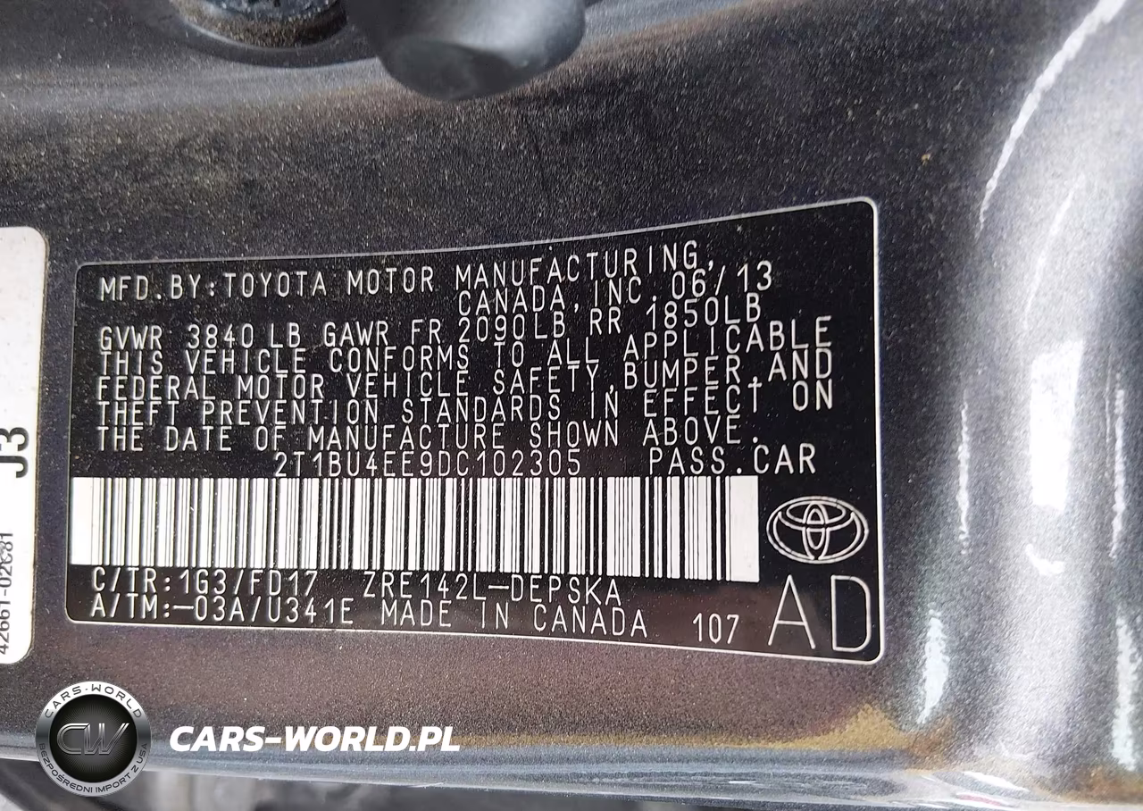 2013 Toyota Corolla S VIN:2T1BU4EE9DC102305 - 9