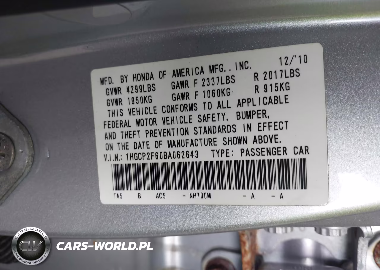 2011 Honda Accord 2.4 Se VIN:1HGCP2F60BA062643 - 9