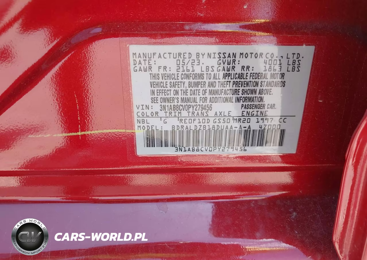 2023 Nissan Sentra Sv Xtronic Cvt VIN:3N1AB8CV0PY279456 - 9