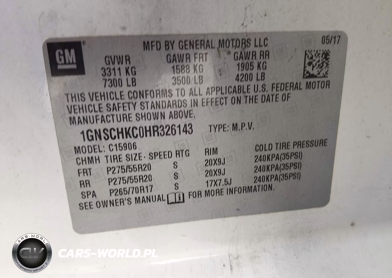 2017 Chevrolet Suburban Lt VIN:1GNSCHKC0HR326143 - 9
