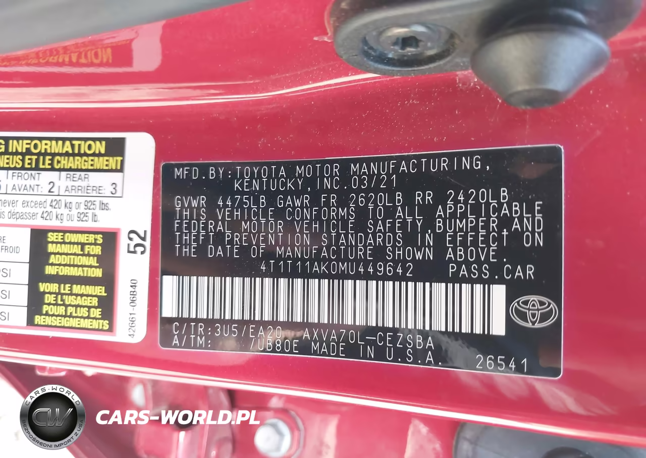 2021 Toyota Camry Se VIN:4T1T11AK0MU449642 - 9