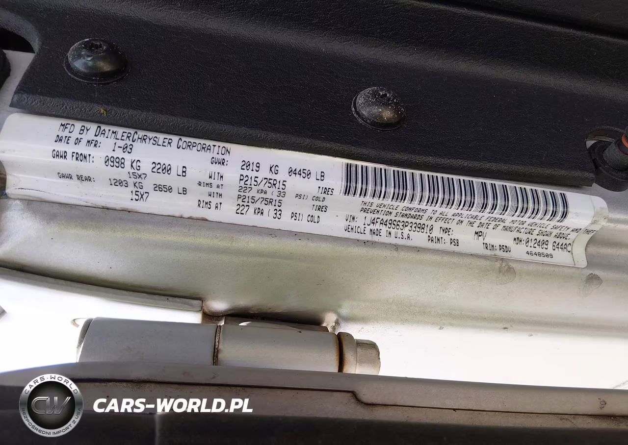 2003 Jeep Wrangler Sport VIN:1J4FA49S63P339810 - 9
