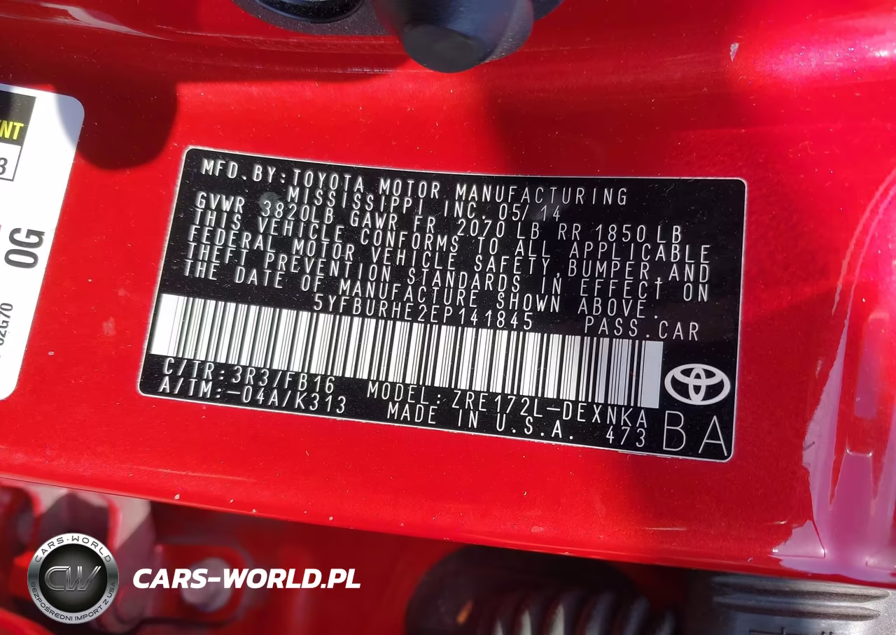 2014 Toyota Corolla Le VIN:5YFBURHE2EP141845 - 9