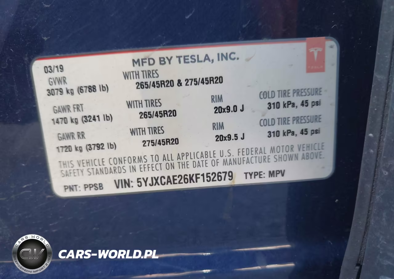 2019 Tesla Model X 100D-75D-Long Range VIN:5YJXCAE26KF152679 - 9