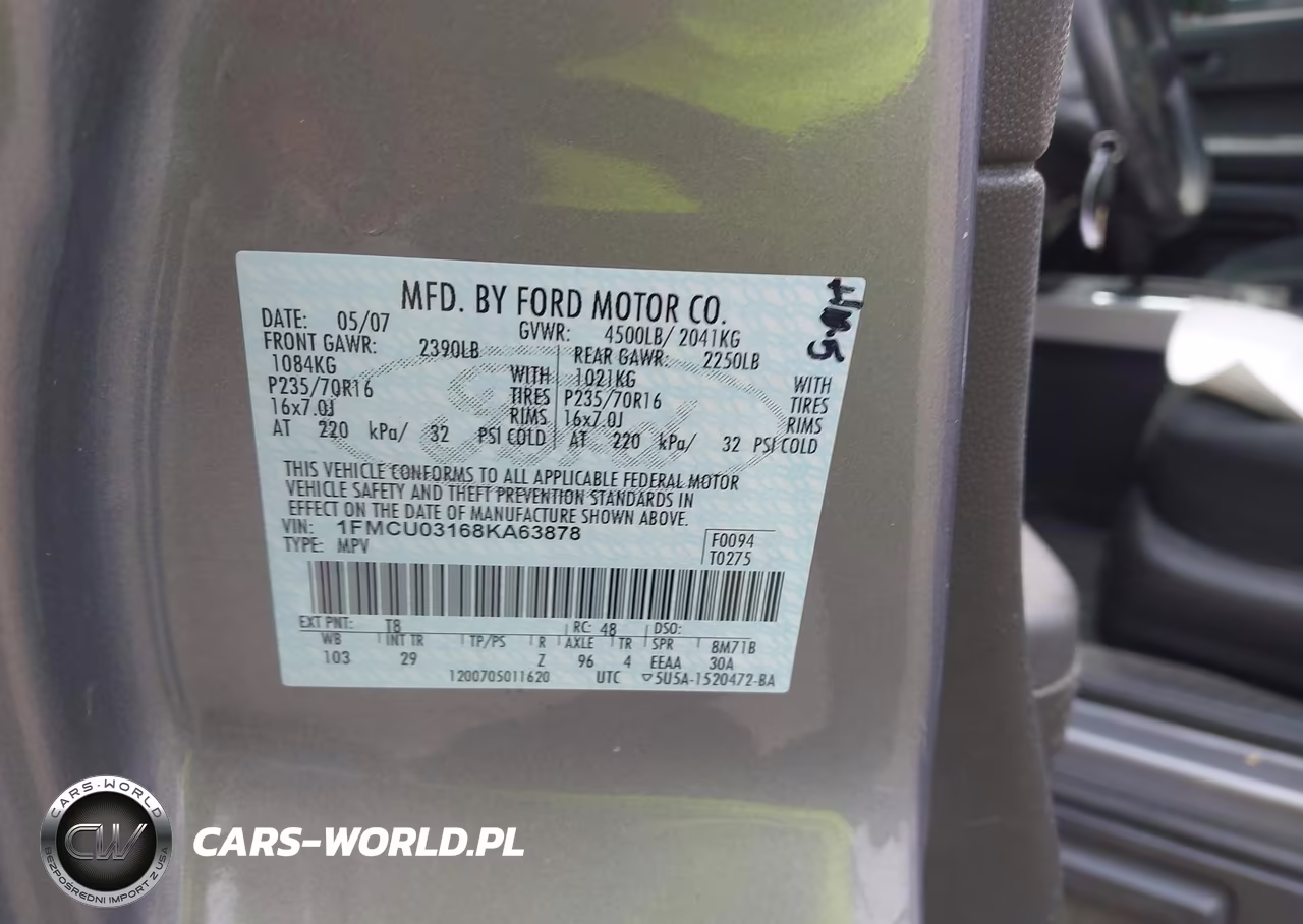 2008 Ford Escape Xlt VIN:1FMCU03168KA63878 - 9