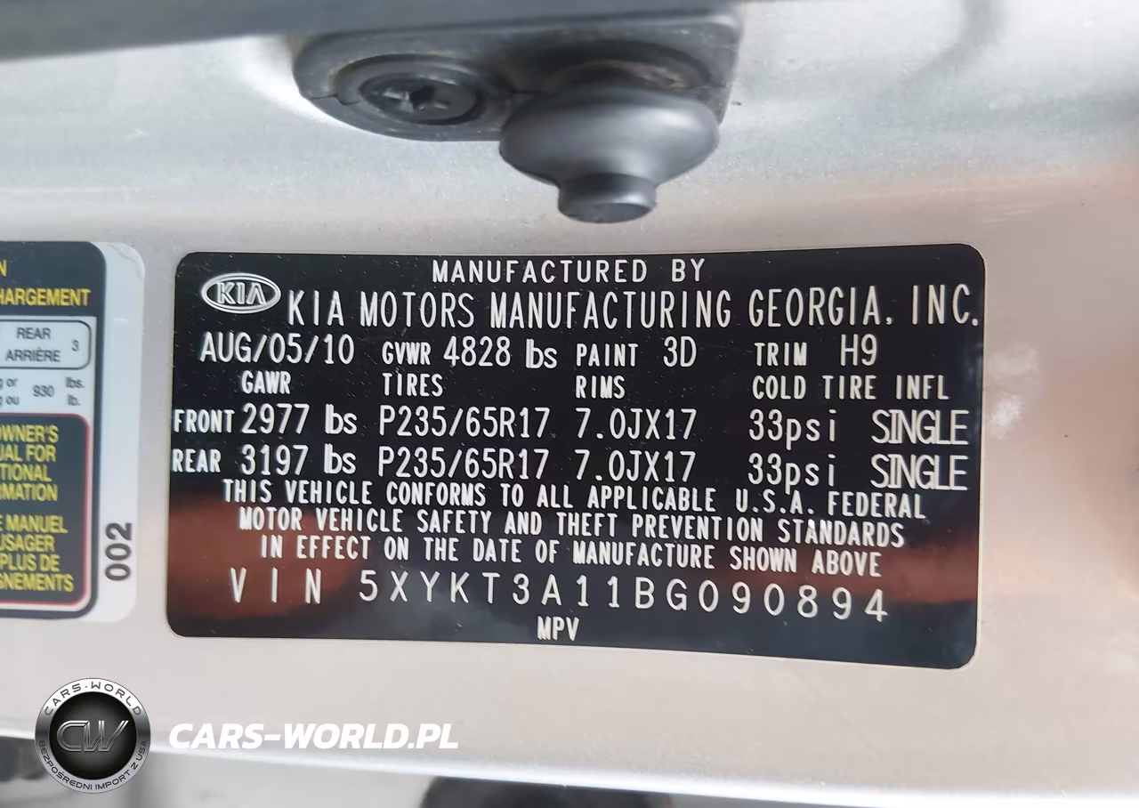 2011 Kia Sorento Lx VIN:5XYKT3A11BG090894 - 9