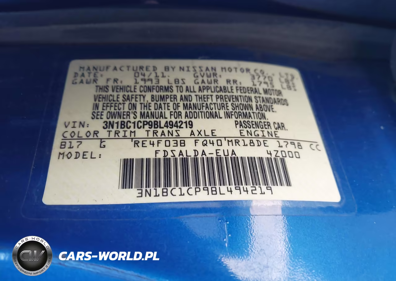 2011 Nissan Versa 1.8S VIN:3N1BC1CP9BL494219 - 9