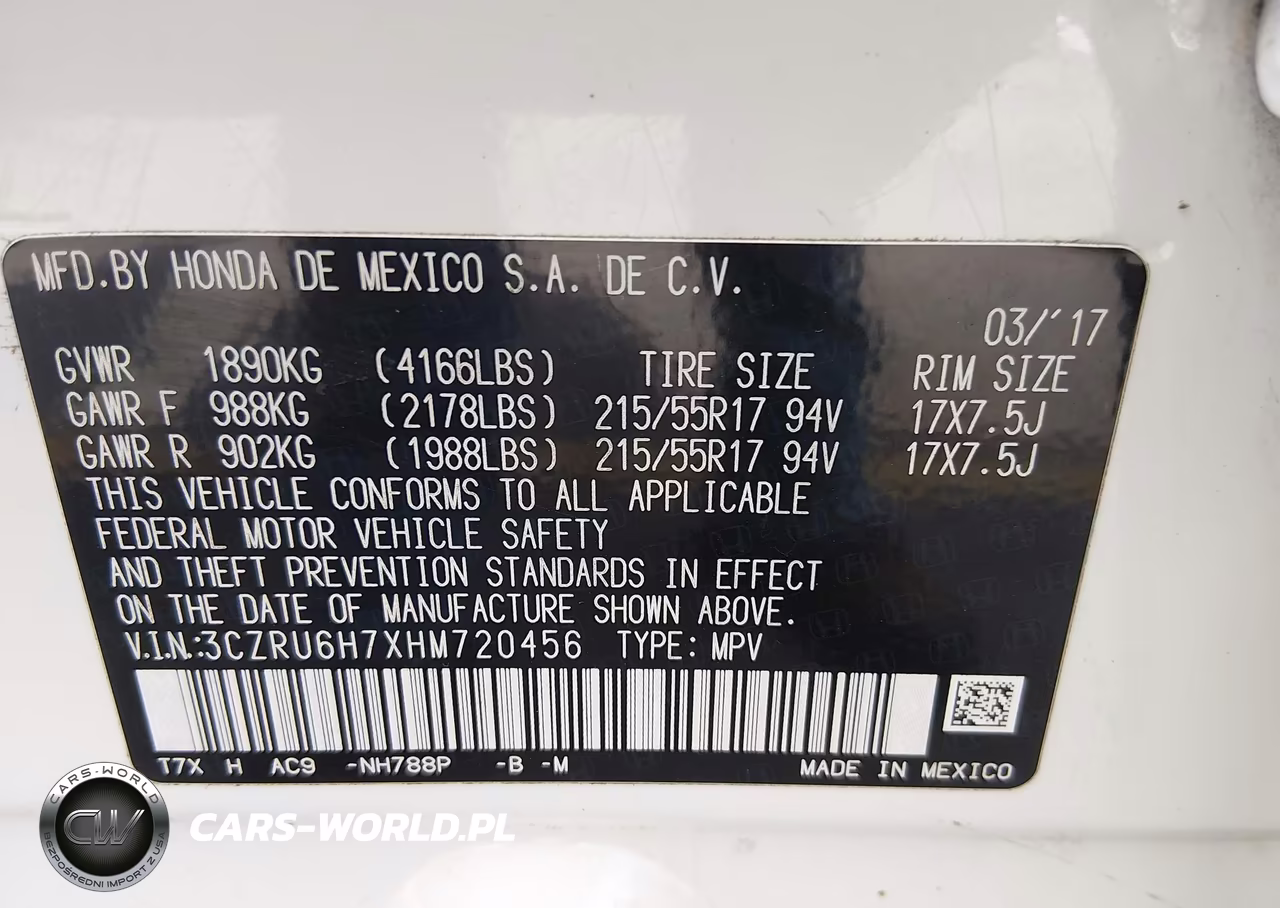 2017 Honda Hr-V Ex-L VIN:3CZRU6H7XHM720456 - 9