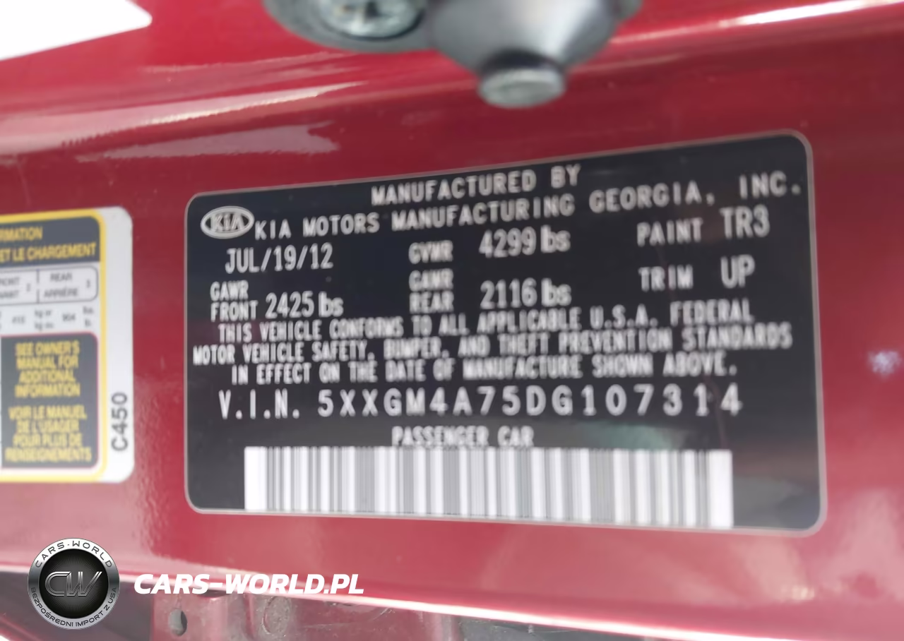 2013 Kia Optima Lx VIN:5XXGM4A75DG107314 - 9