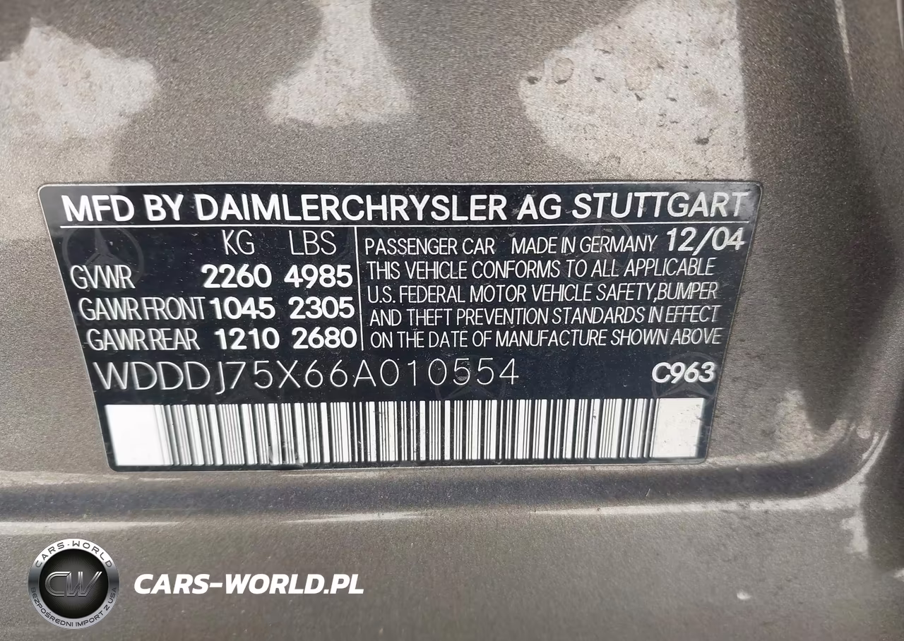 2006 Mercedes-Benz Cls 500 VIN:WDDDJ75X66A010554 - 9