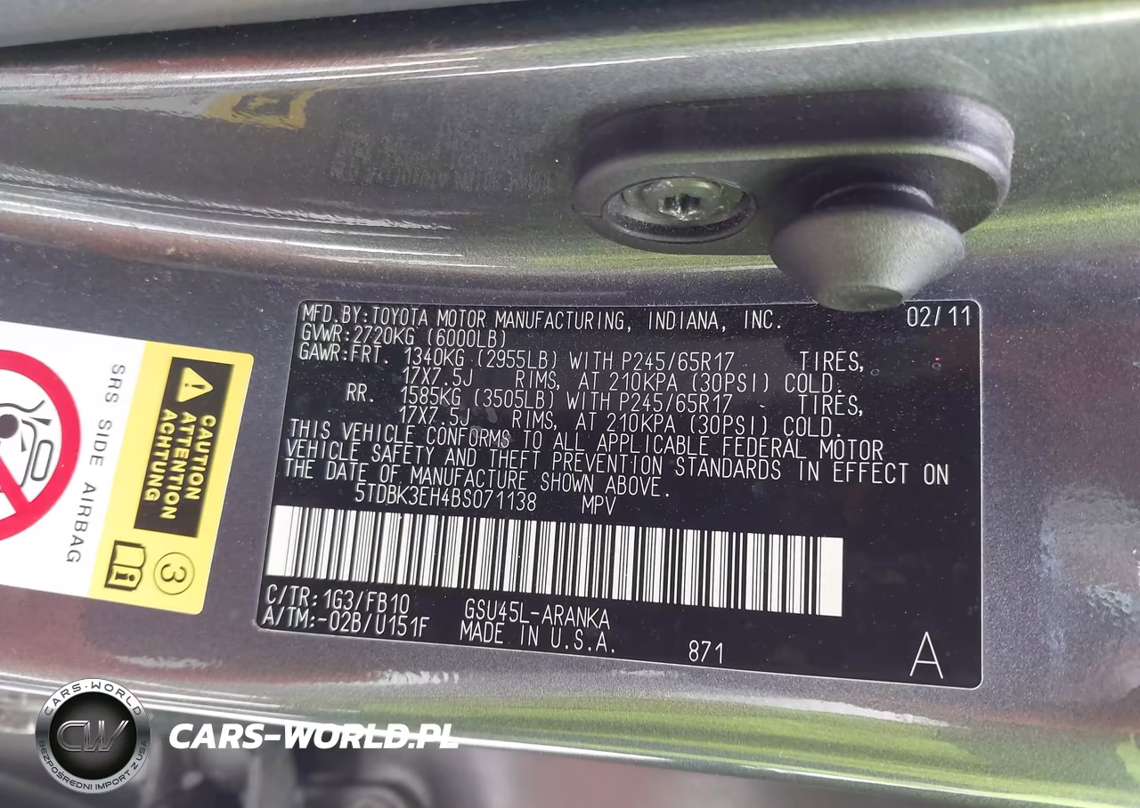2011 Toyota Highlander Base V6 VIN:5TDBK3EH4BS071138 - 9