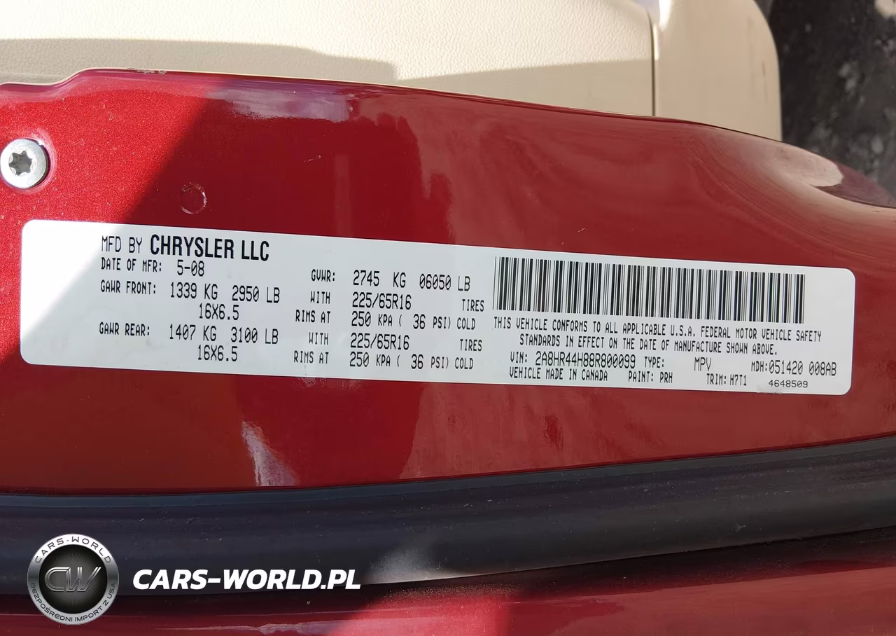 2008 Chrysler Town & Country Lx VIN:2A8HR44H88R800099 - 9
