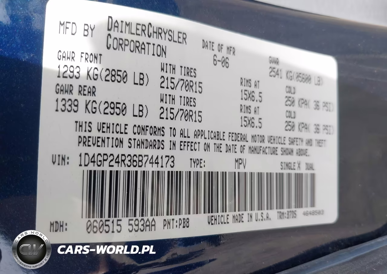 2006 Dodge Grand Caravan Se VIN:1D4GP24R36B744173 - 9