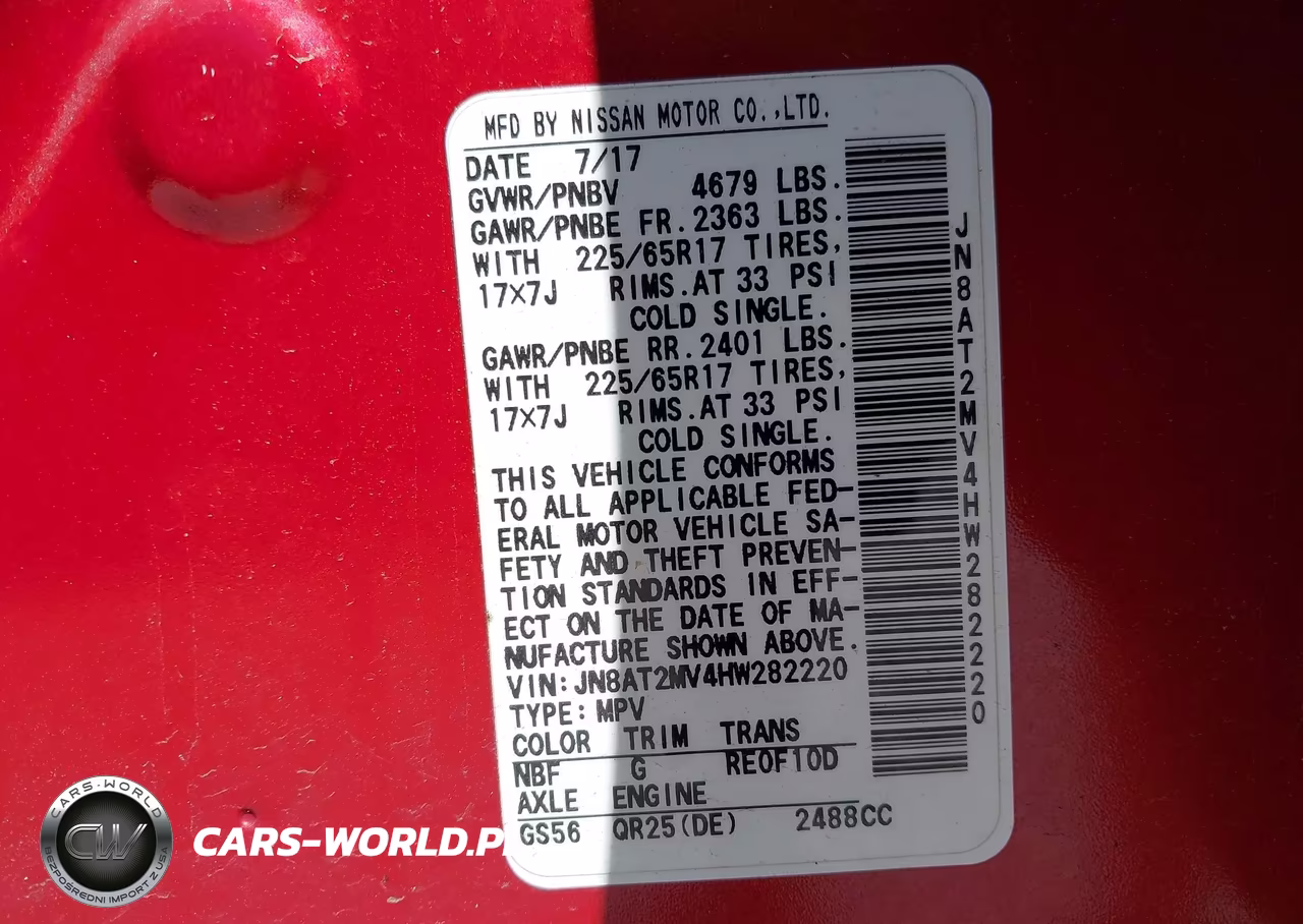 2017 Nissan Rogue Sv VIN:JN8AT2MV4HW282220 - 9