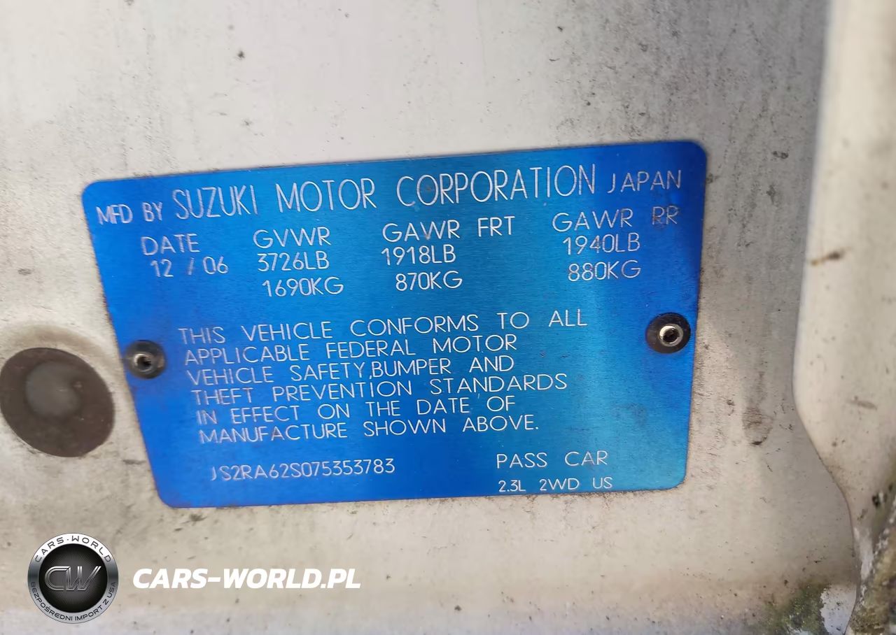2007 Suzuki Aerio VIN:JS2RA62S075353783 - 9