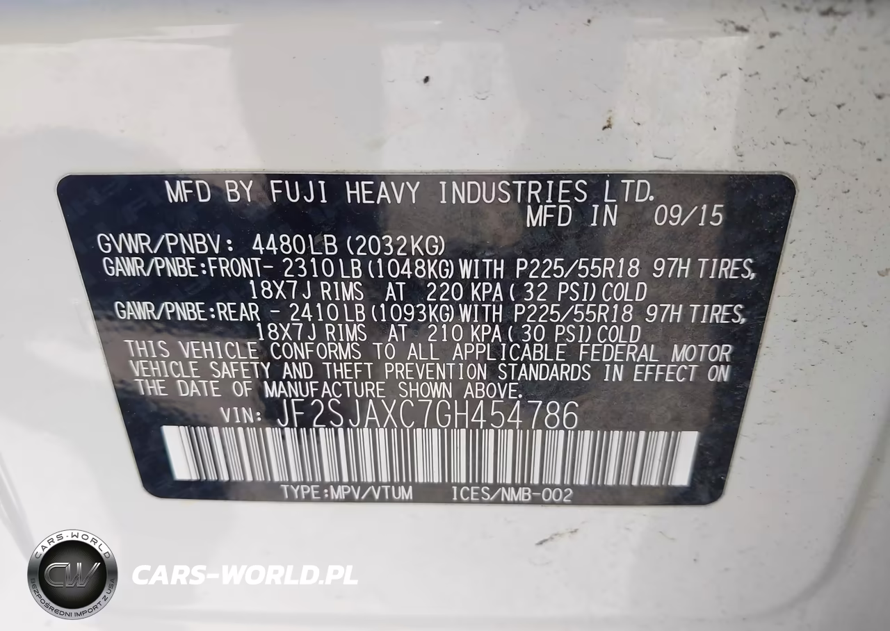 2016 Subaru Forester 2.5I Touring VIN:JF2SJAXC7GH454786 - 9