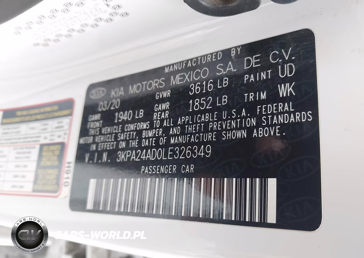 2020 Kia Rio Lx VIN:3KPA24AD0LE326349 - 9