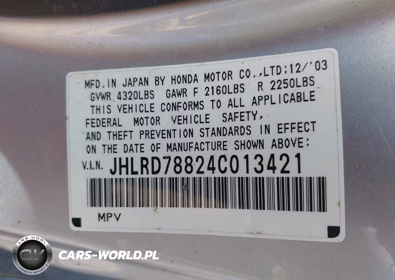 2004 Honda Cr-V Ex VIN:JHLRD78824C013421 - 9
