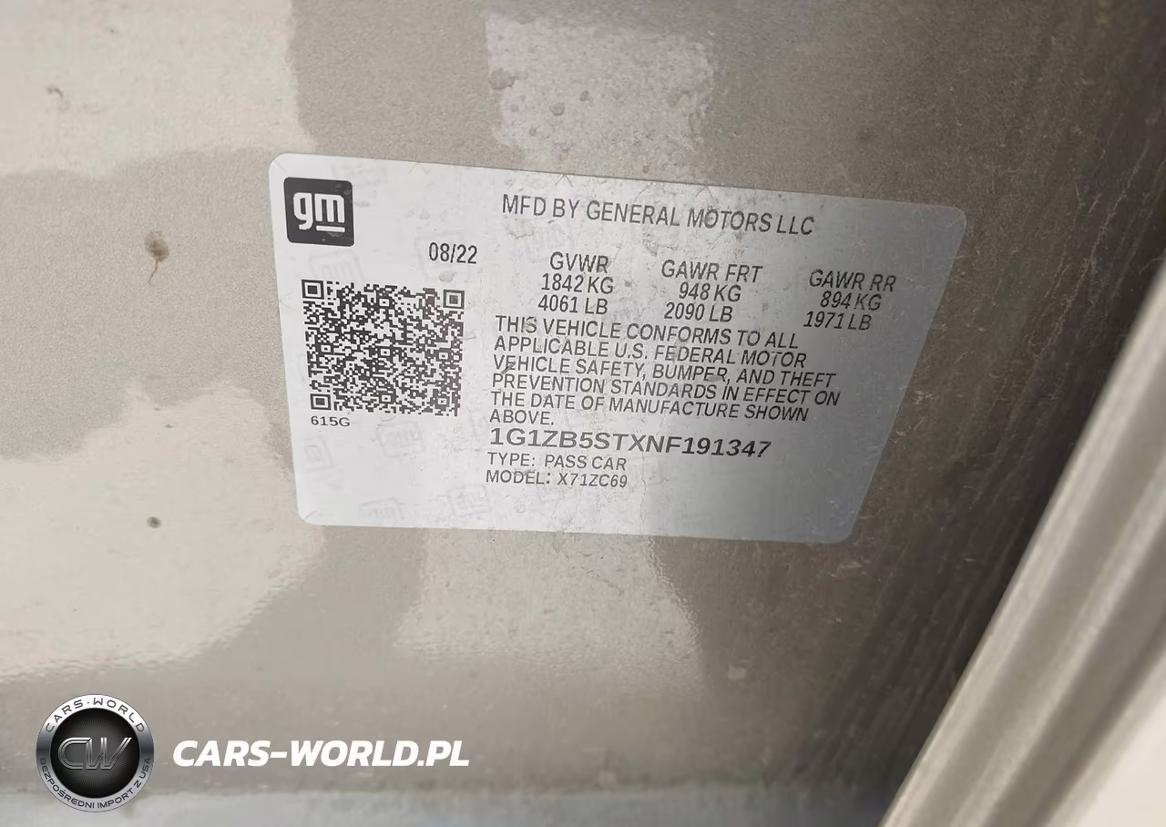2022 Chevrolet Malibu Fwd Ls VIN:1G1ZB5STXNF191347 - 9