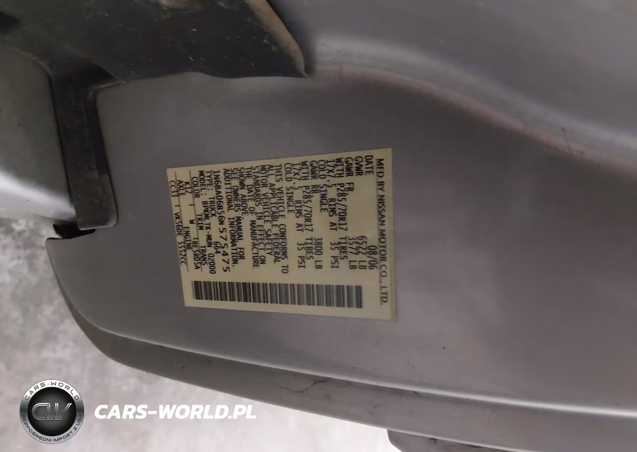 2006 Nissan Titan Se VIN:1N6BA06B56N575475 - 9