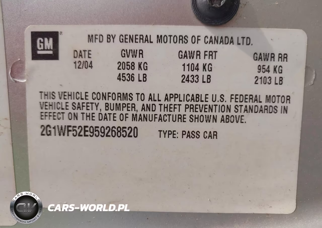 2005 Chevrolet Impala VIN:2G1WF52E959268520 - 9