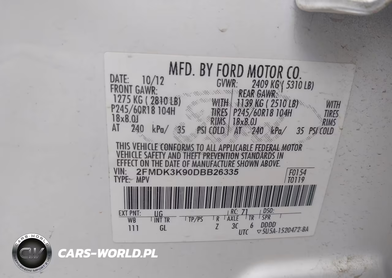 2013 Ford Edge Limited VIN:2FMDK3K90DBB26335 - 9