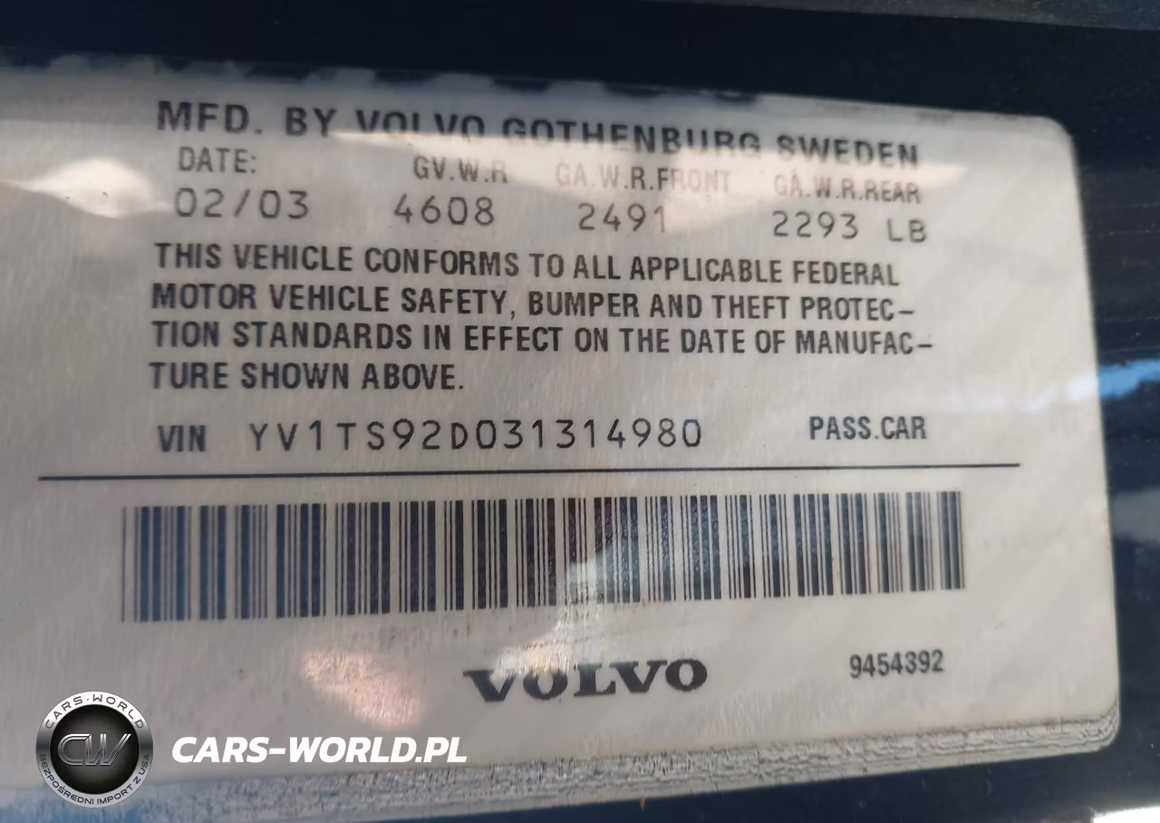 2003 Volvo S80 2.9 VIN:YV1TS92D031314980 - 9
