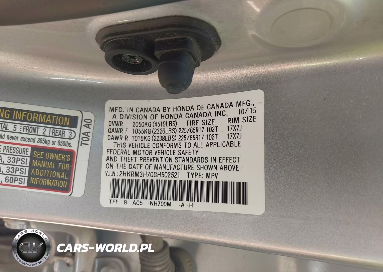 2016 Honda Cr-V Ex-L VIN:2HKRM3H70GH502521 - 9