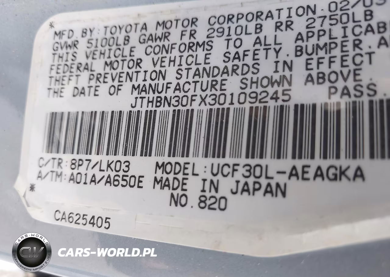 2003 Lexus Ls 430 VIN:JTHBN30FX30109245 - 9