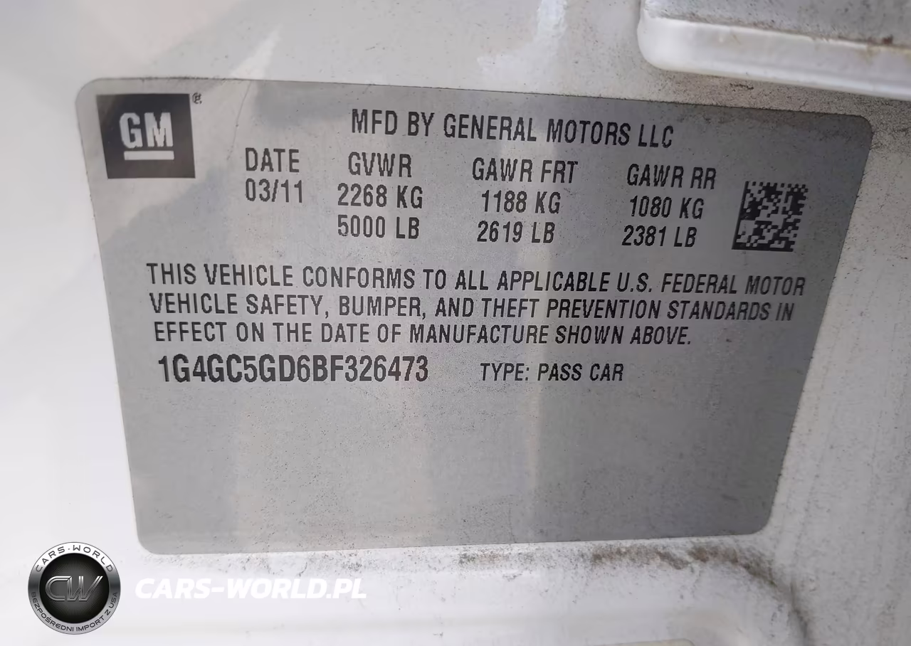 2011 Buick Lacrosse Cxl VIN:1G4GC5GD6BF326473 - 9