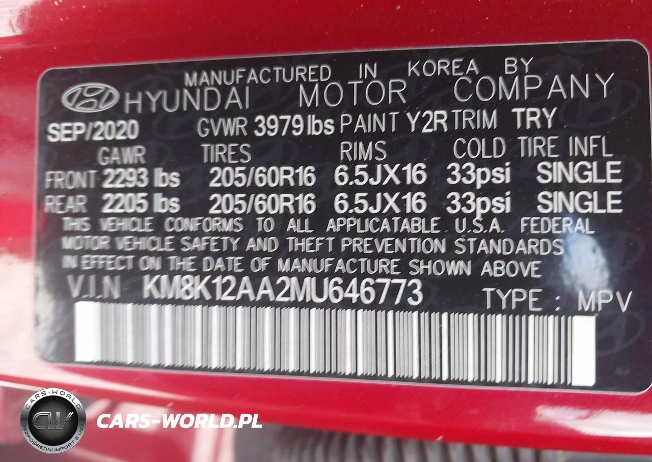 2021 Hyundai Kona Se VIN:KM8K12AA2MU646773 - 9