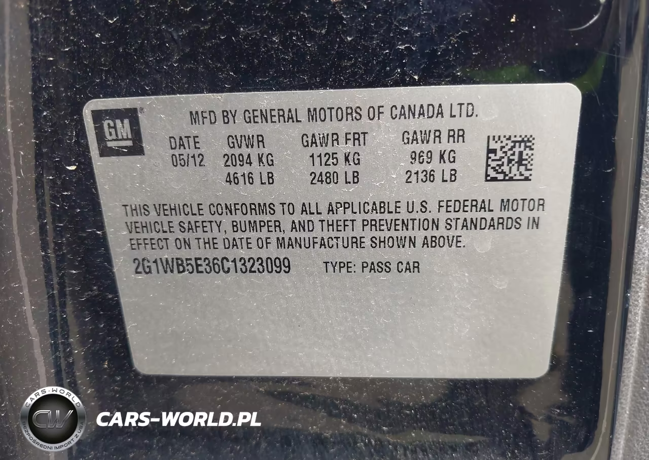 2012 Chevrolet Impala Lt VIN:2G1WB5E36C1323099 - 9