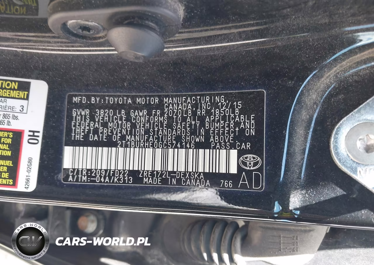 2016 Toyota Corolla S Plus VIN:2T1BURHE0GC574146 - 9