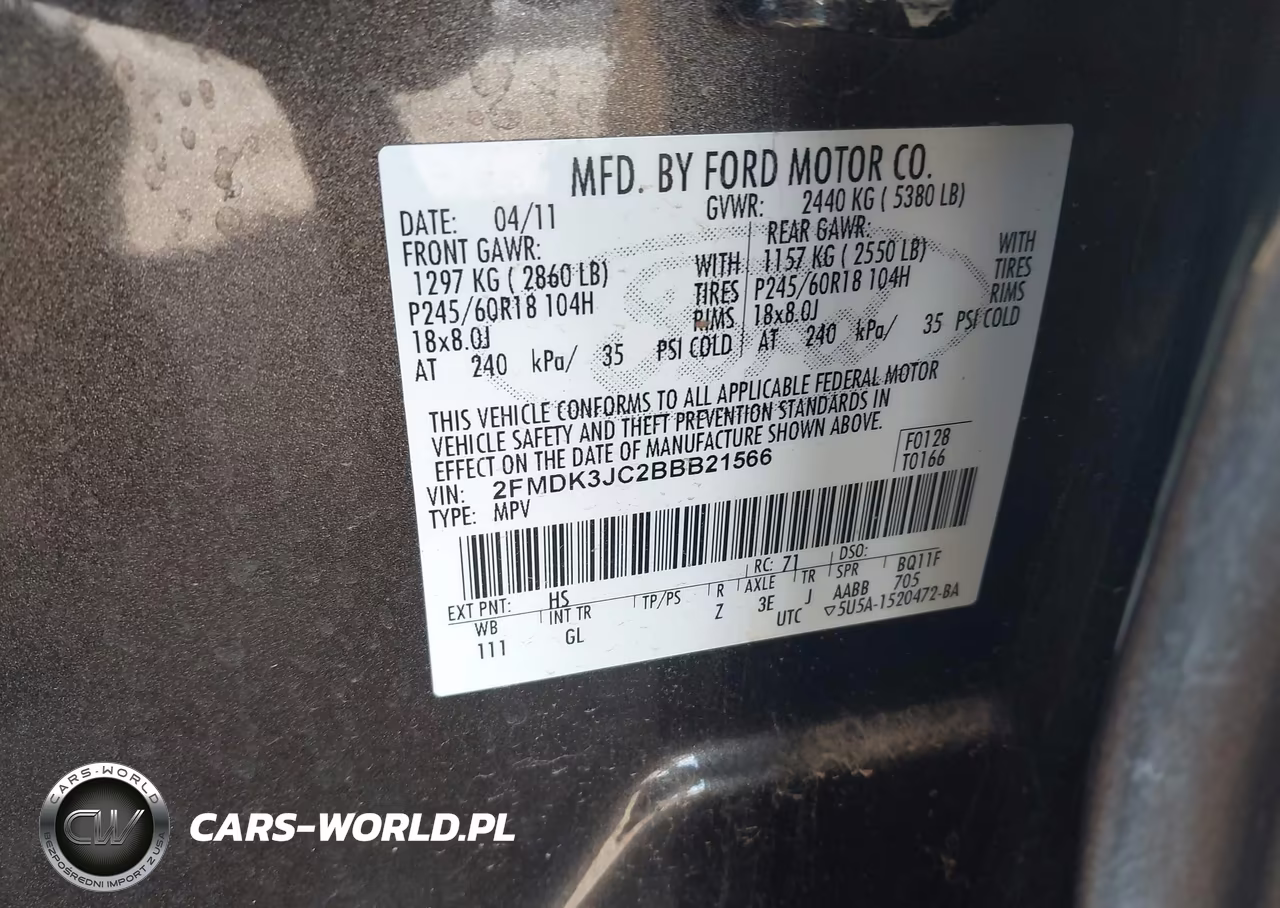 2011 Ford Edge Sel VIN:2FMDK3JC2BBB21566 - 9