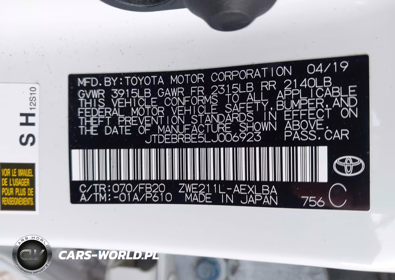 2020 Toyota Corolla Hybrid Le VIN:JTDEBRBE5LJ006923 - 9