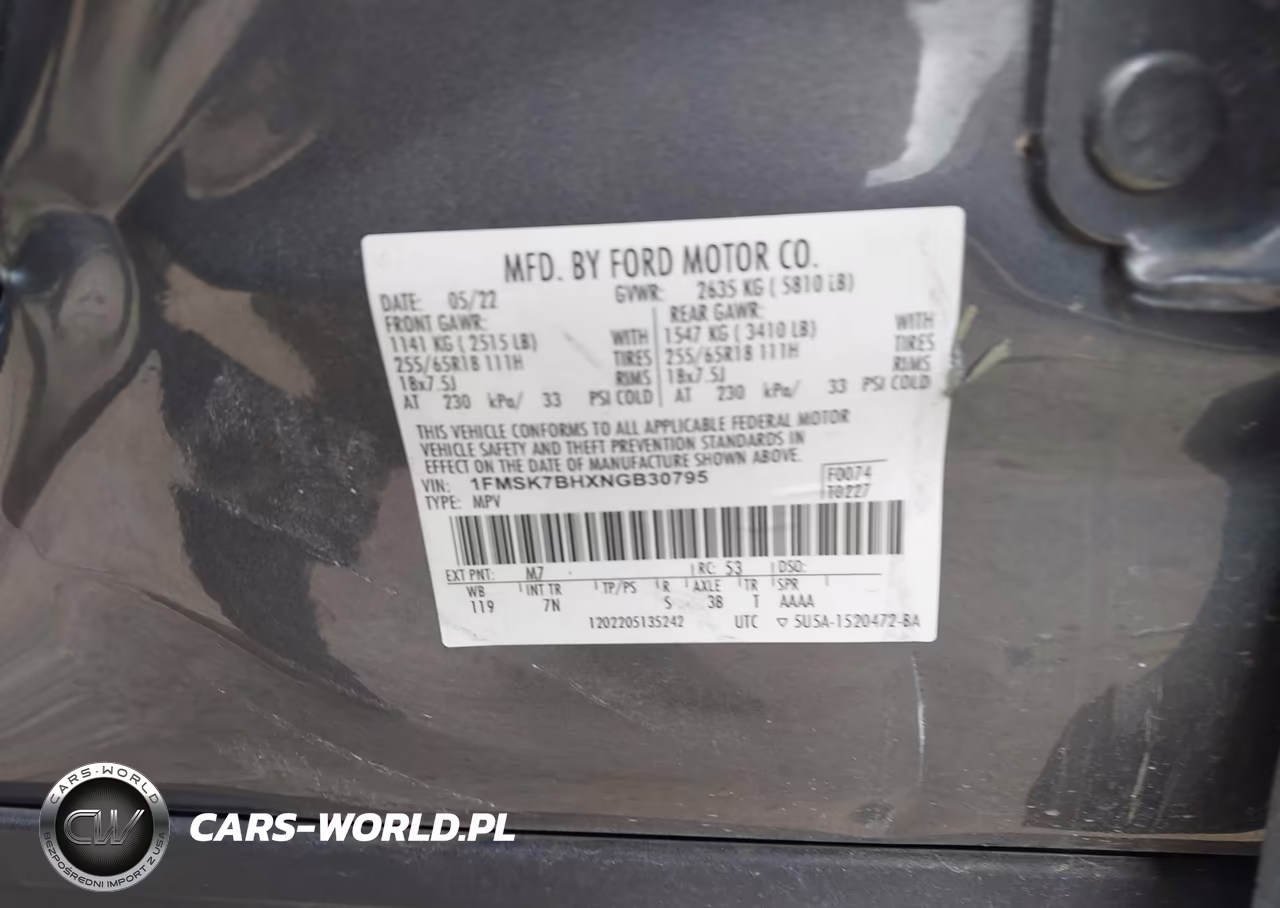 2022 Ford Explorer VIN:1FMSK7BHXNGB30795 - 9