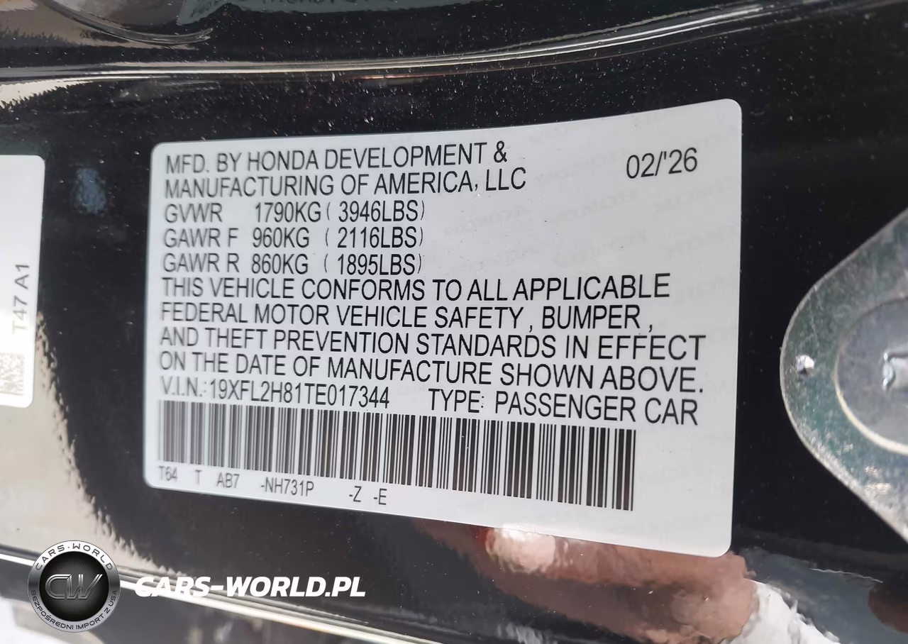 2026 Honda Civic Sport VIN:19XFL2H81TE017344 - 9