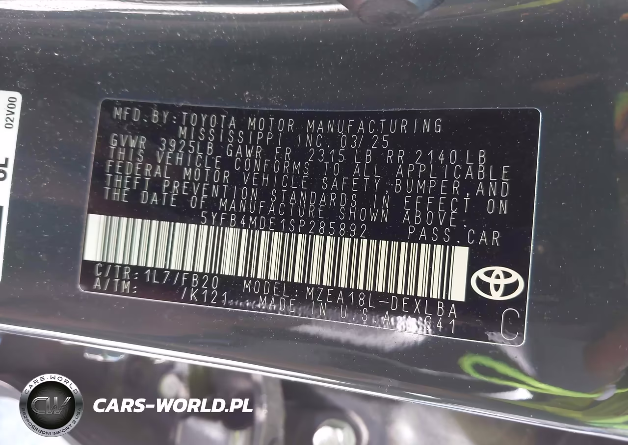 2025 Toyota Corolla Le VIN:5YFB4MDE1SP285892 - 9