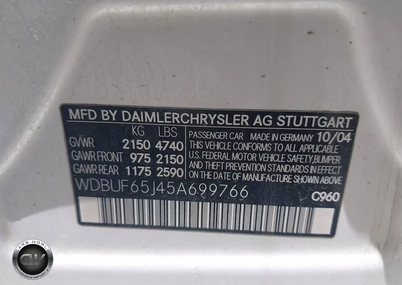 2005 Mercedes-Benz E 320 VIN:WDBUF65J45A699766 - 9