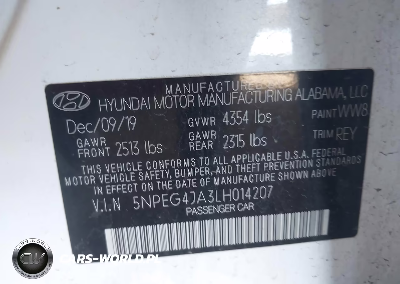 2020 Hyundai Sonata Se VIN:5NPEG4JA3LH014207 - 9