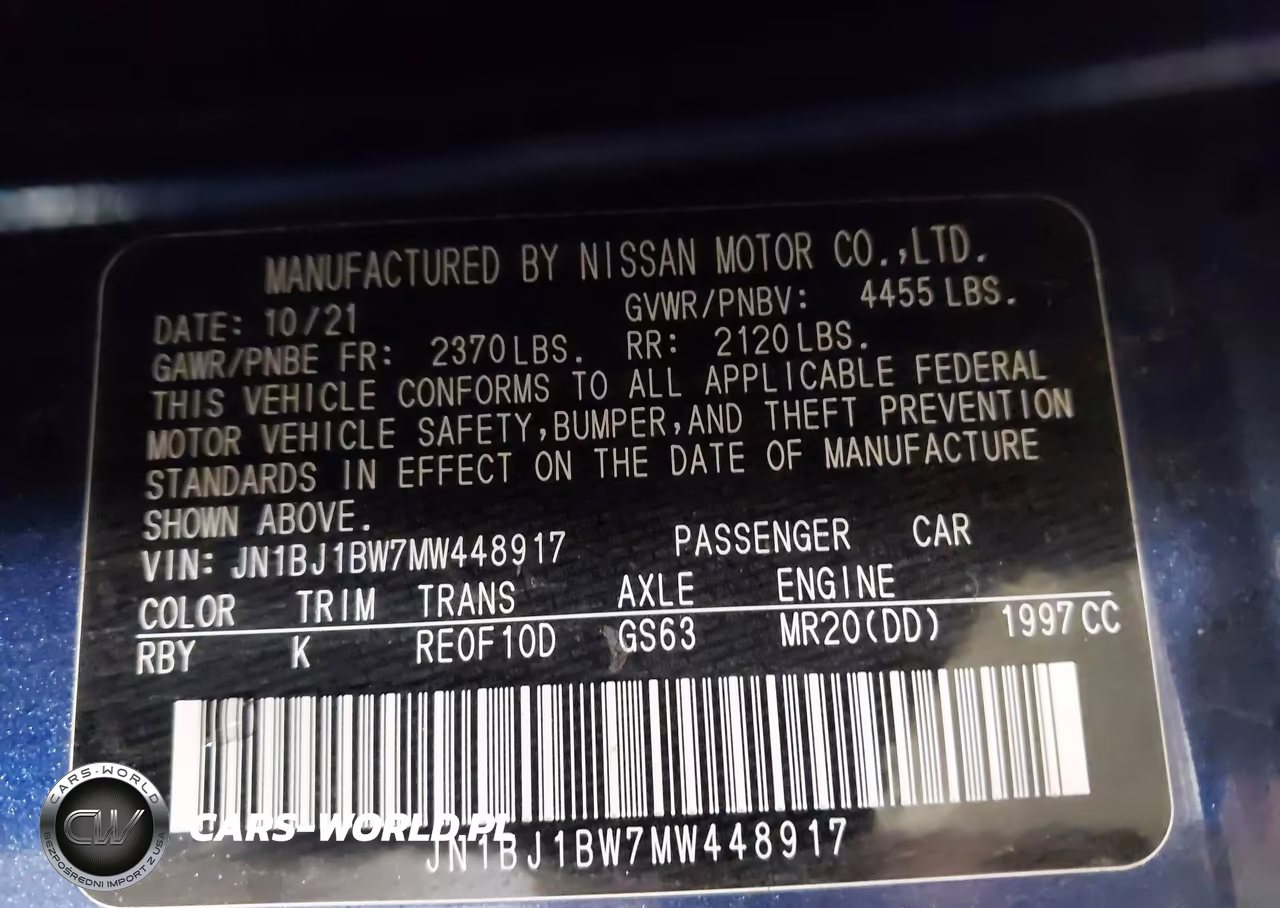 2021 Nissan Rogue Sport Sv Awd Xtronic Cvt VIN:JN1BJ1BW7MW448917 - 9