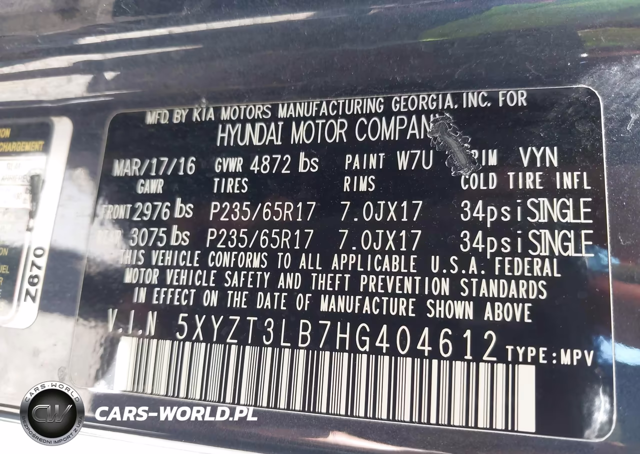 2017 Hyundai Santa Fe Sport 2.4L VIN:5XYZT3LB7HG404612 - 9